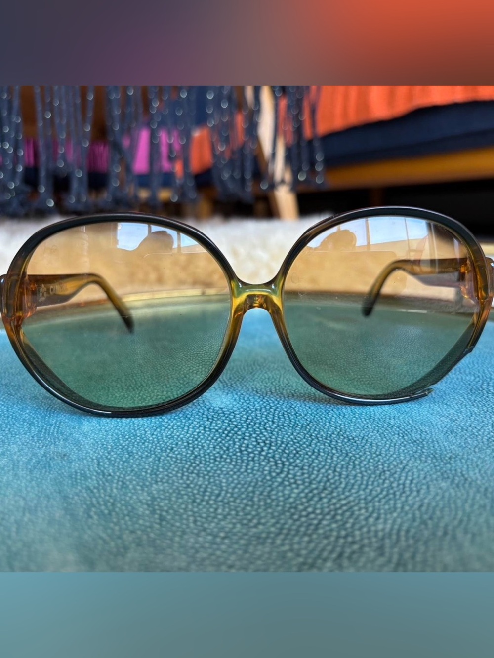 Carrera Vintage Green Gradient Round Sunglasses